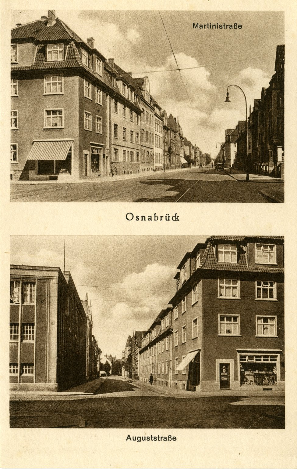 A postcard of Osnabrück, 1930s. The Van Pels family lived at Martinistraße 67a from 1930 until their departure for Amsterdam in 1937.