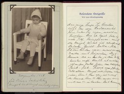 Margot Frank’s photo album, captions written by Edith Frank