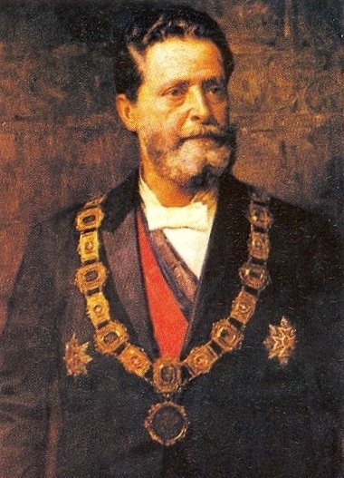Portret van Karl Lueger (ca. 1900), burgemeester van Wenen. Hij zette antisemitisme in als politieke strategie.