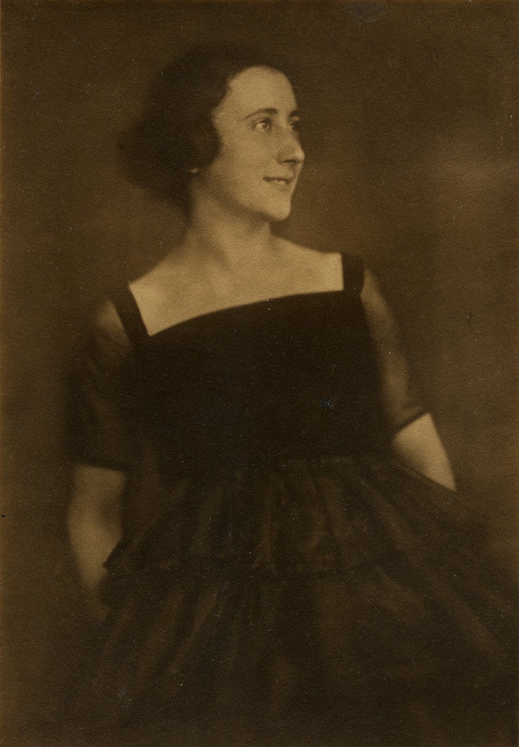 Edith Holländer as a young woman in evening dress, 1920s.